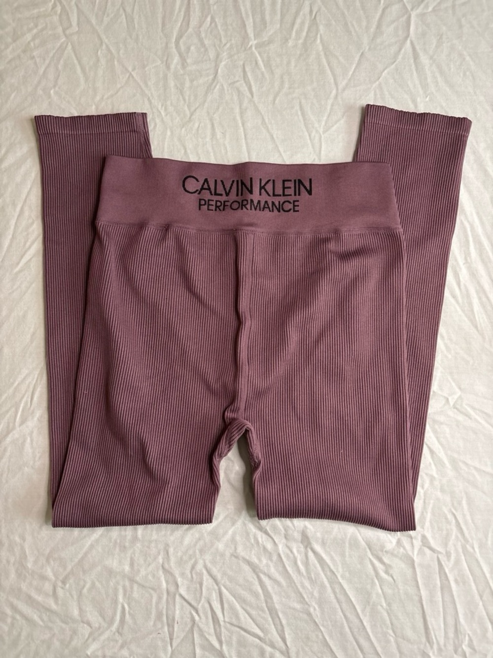 Calvin Klein Kids Ribbed Leggings in Mauve Pink